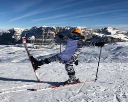 He loves to participate in adventure sports like Ice ski.